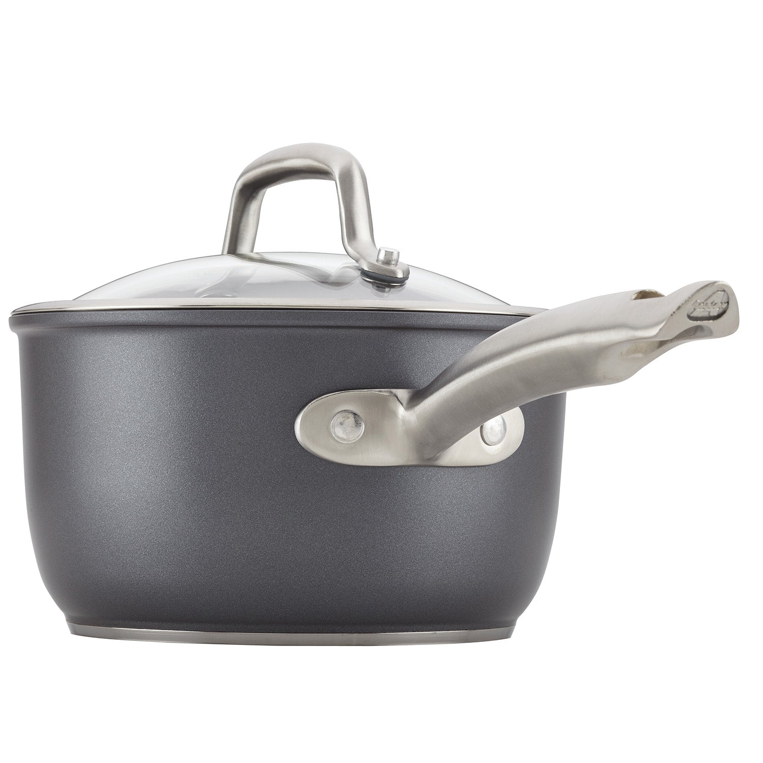 Anolon Accolade Hard Anodized Nonstick Saucepan with Lid, 2.5-Quart, Gray Hot on Sale