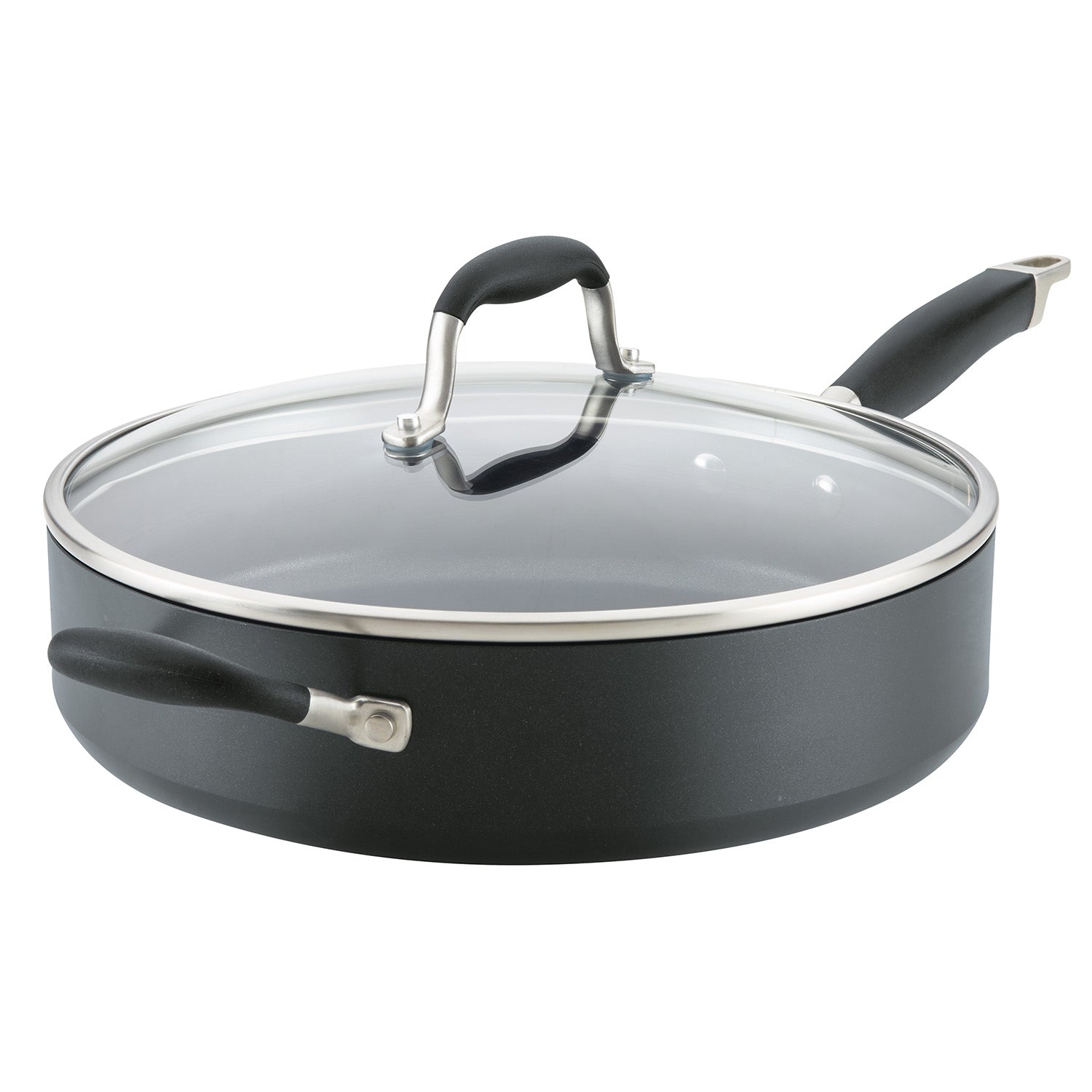Anolon Advanced Home Hard-Anodized Nonstick Saute Pan with Helper Handle and Lid, 5-Quart, Onyx Online