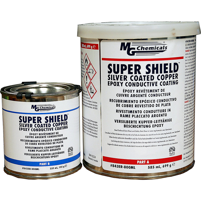 Mg Chemicals 843ER-800ML Super Shield Silver Coated Copper Epoxy Conductive Coating, 810mL 2-part kit Fashion