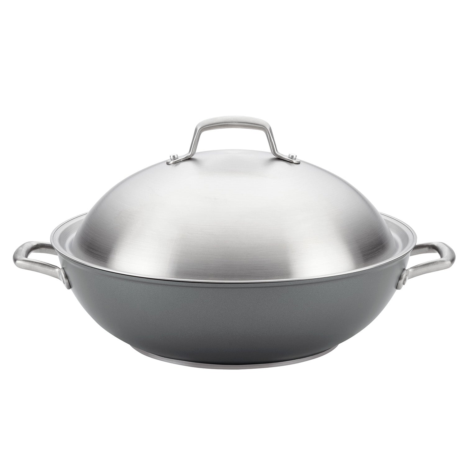 Anolon Accolade Hard Anodized Nonstick Wok with Lid, 13.5-Inch, Gray Discount