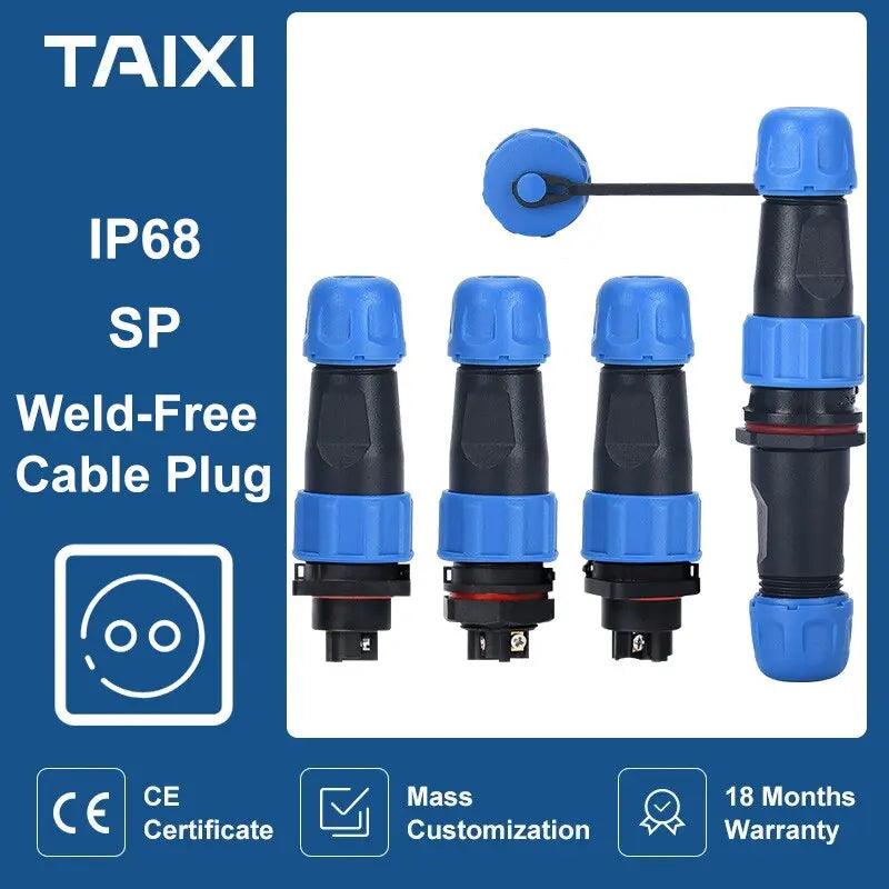 TAIXI- SP13 IP68 Aviation Plug Waterproof Connector 2/3/4/5/6/7/9 Pin Optional Online Hot Sale
