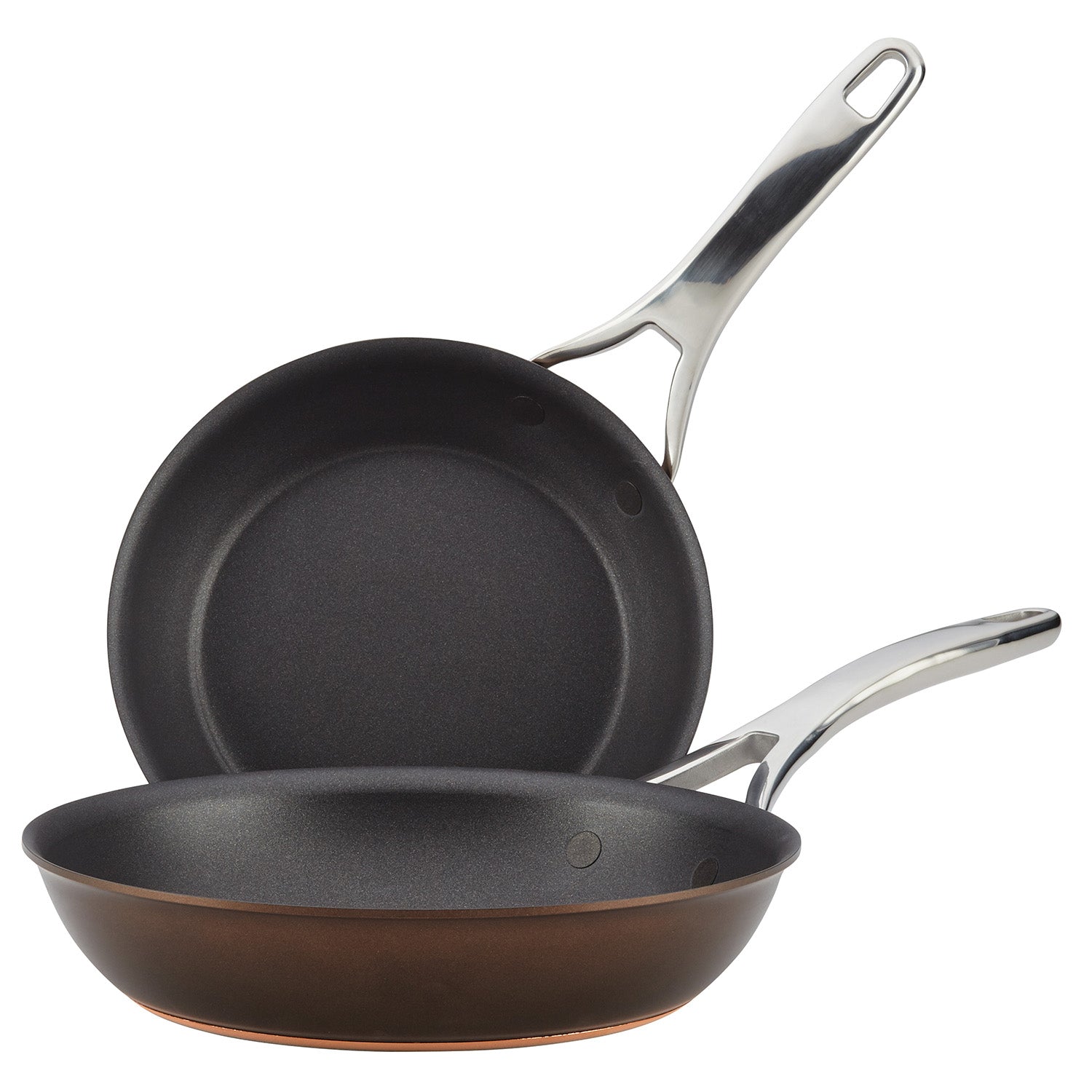 Anolon Nouvelle Copper Luxe Hard-Anodized Nonstick Frying Pan Set, 2-Piece, Sable Online now