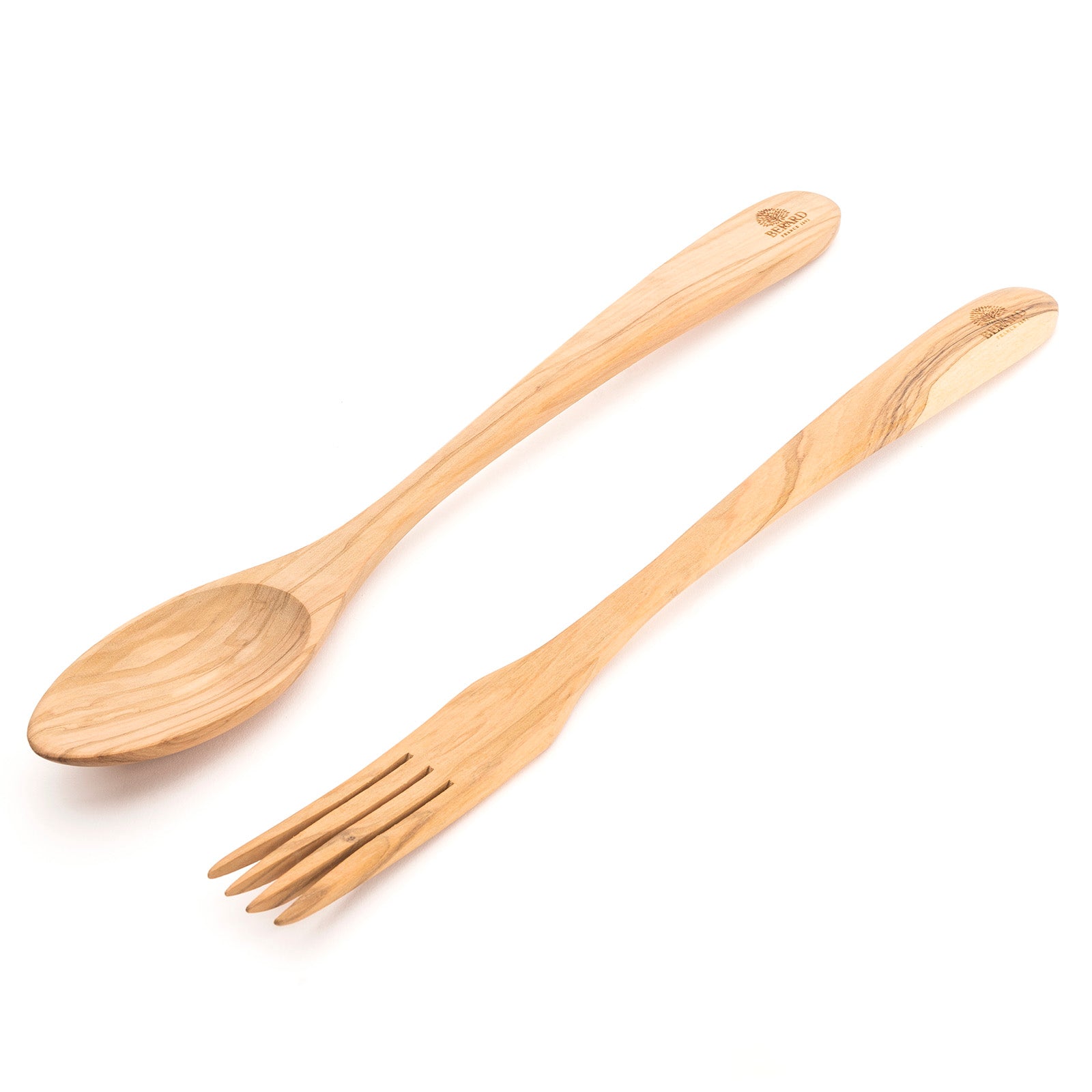Berard Handcrafted Olive Wood 2 Piece Salad Serving Set, 14 Inch Supply