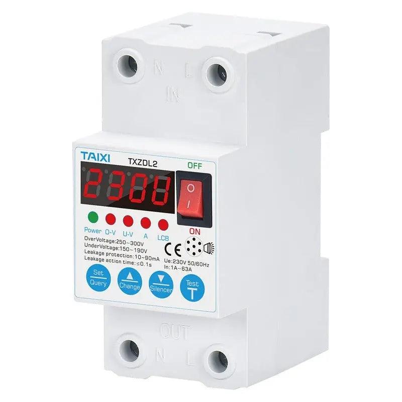 TAIXI- Adjustable1~63A Auto-Recovery Over/Under Voltage Protector on Sale
