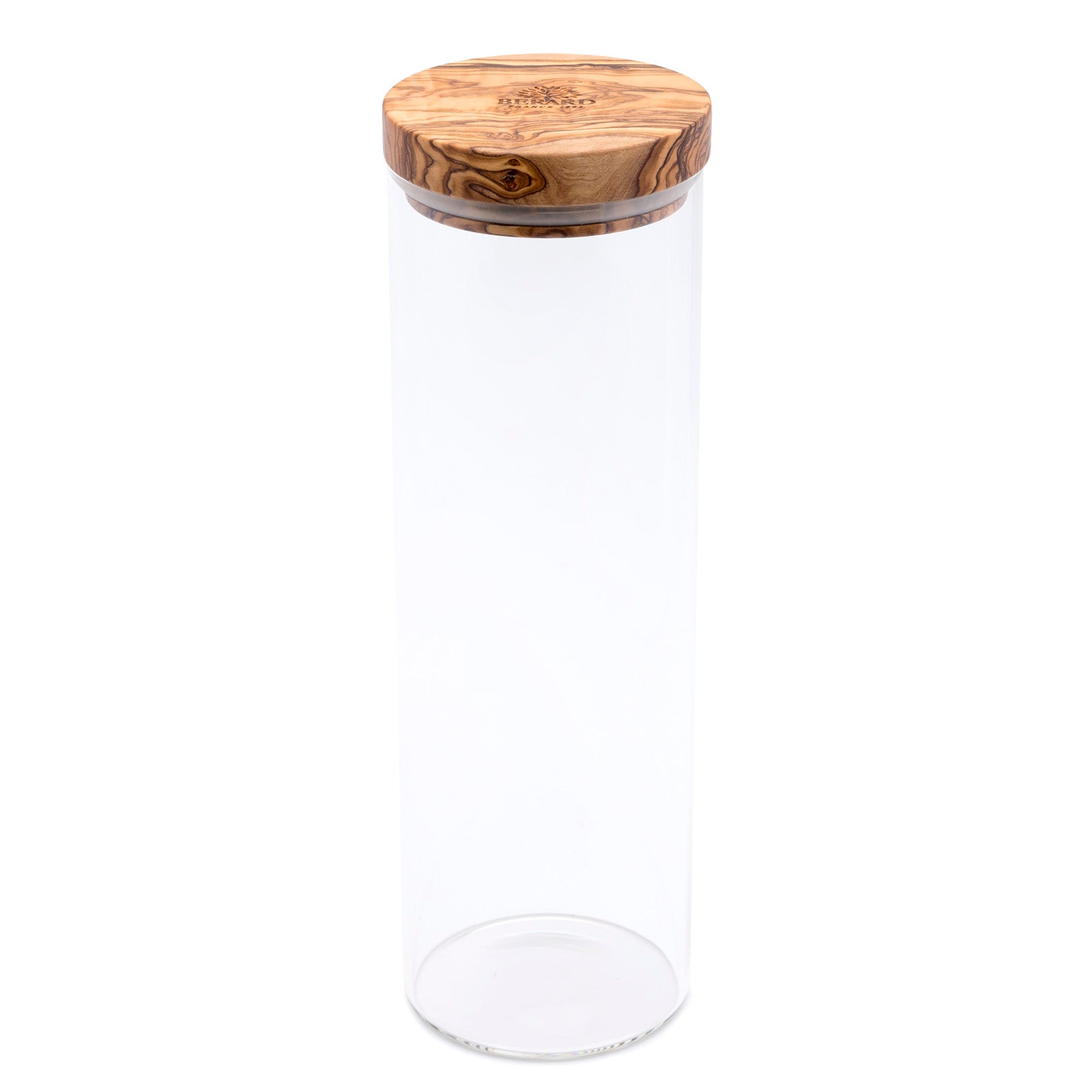 Berard Glass Storage Jar With Olive Wood Lid, 50-ounce on Sale