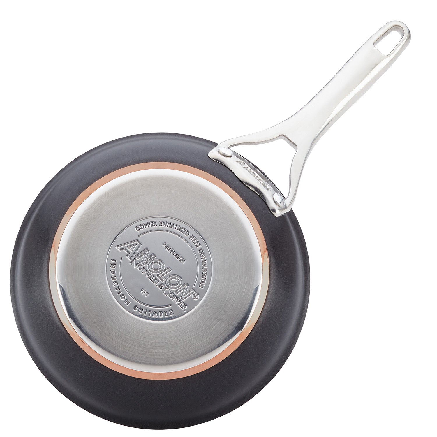 Anolon Nouvelle Copper Luxe Hard-Anodized Nonstick Frying Pan Set, 2-Piece, Onyx Online now