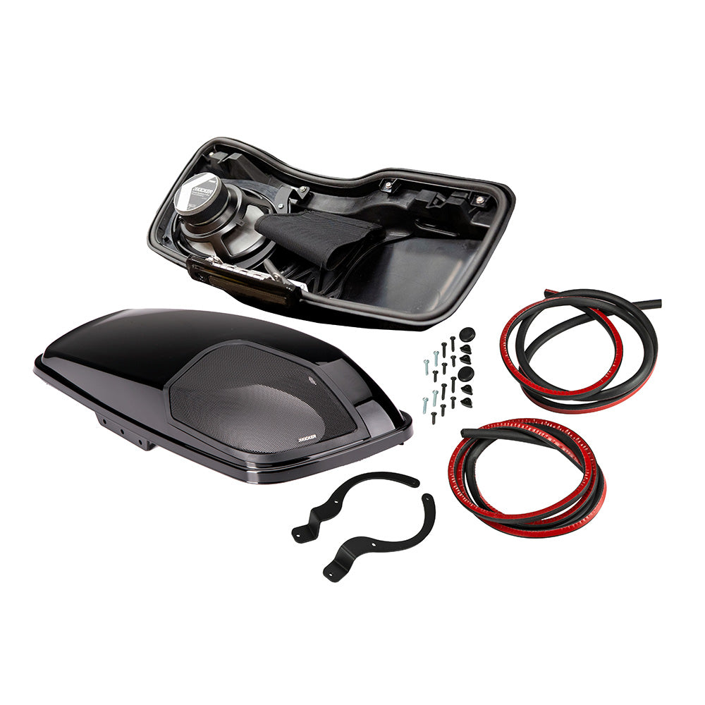 KICKER Harley Davidson Bag Lid Pair w/6×9″ Speakers  Harness f/Harley Davidson 2014-Present Models – Vivid Black [46HDBL69VB] Online Sale
