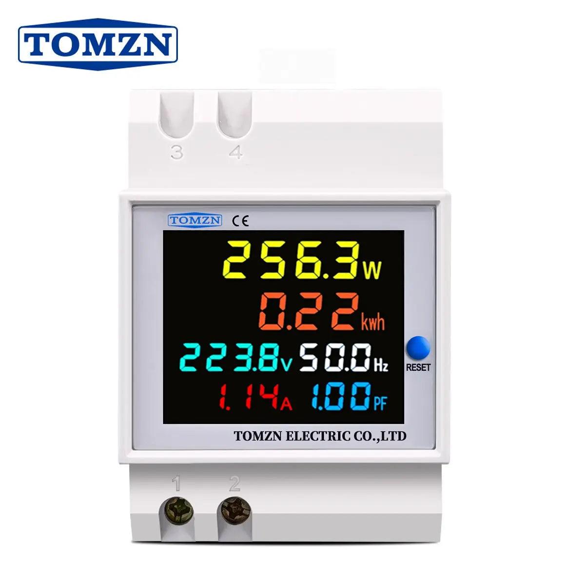 TOMZN- Din rail AC monitor 6IN1- 100A Frequency Meter| 40-300V/ 250-450V Optional Online Hot Sale