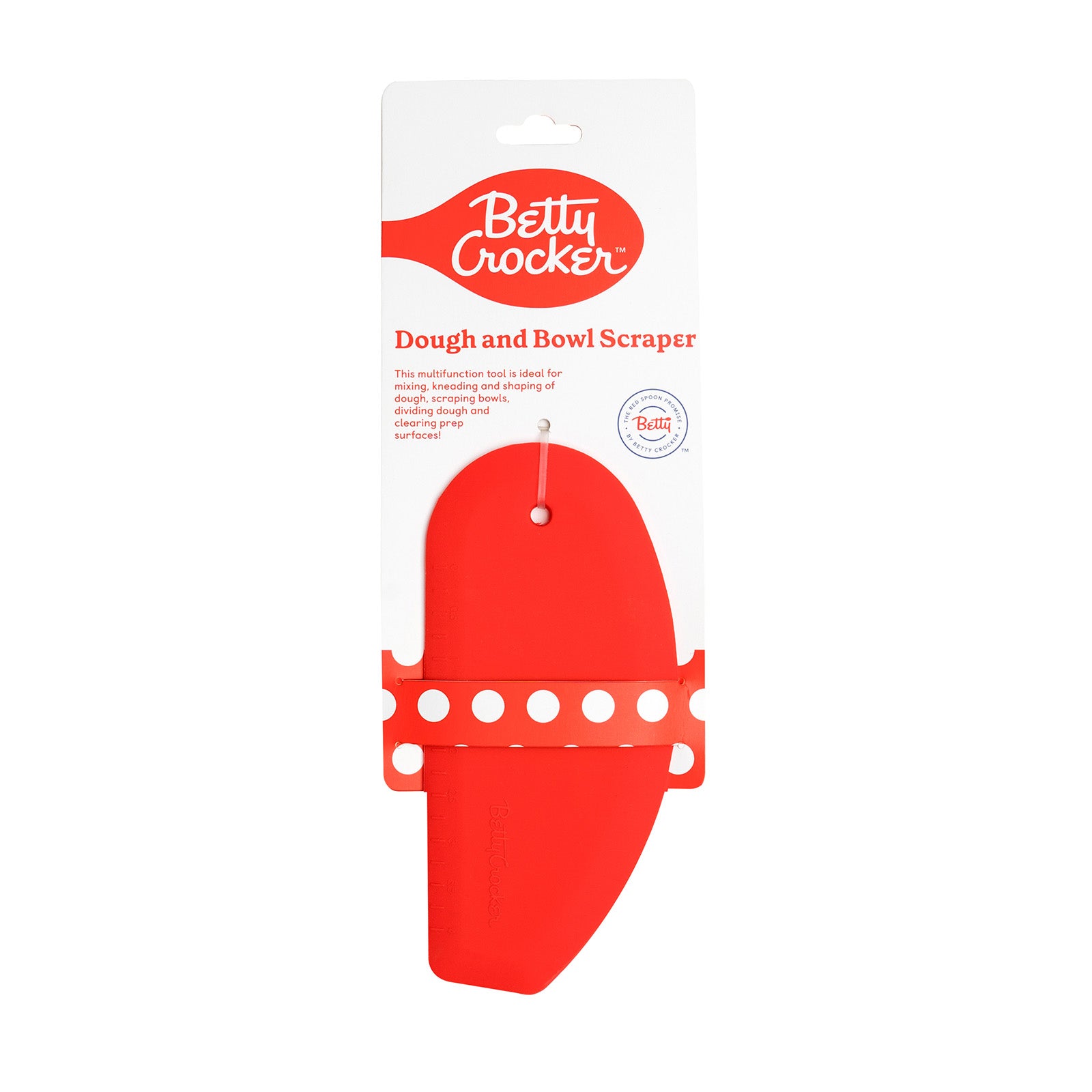 Betty Crocker Silicone Dough Scrapper, Red Fashion