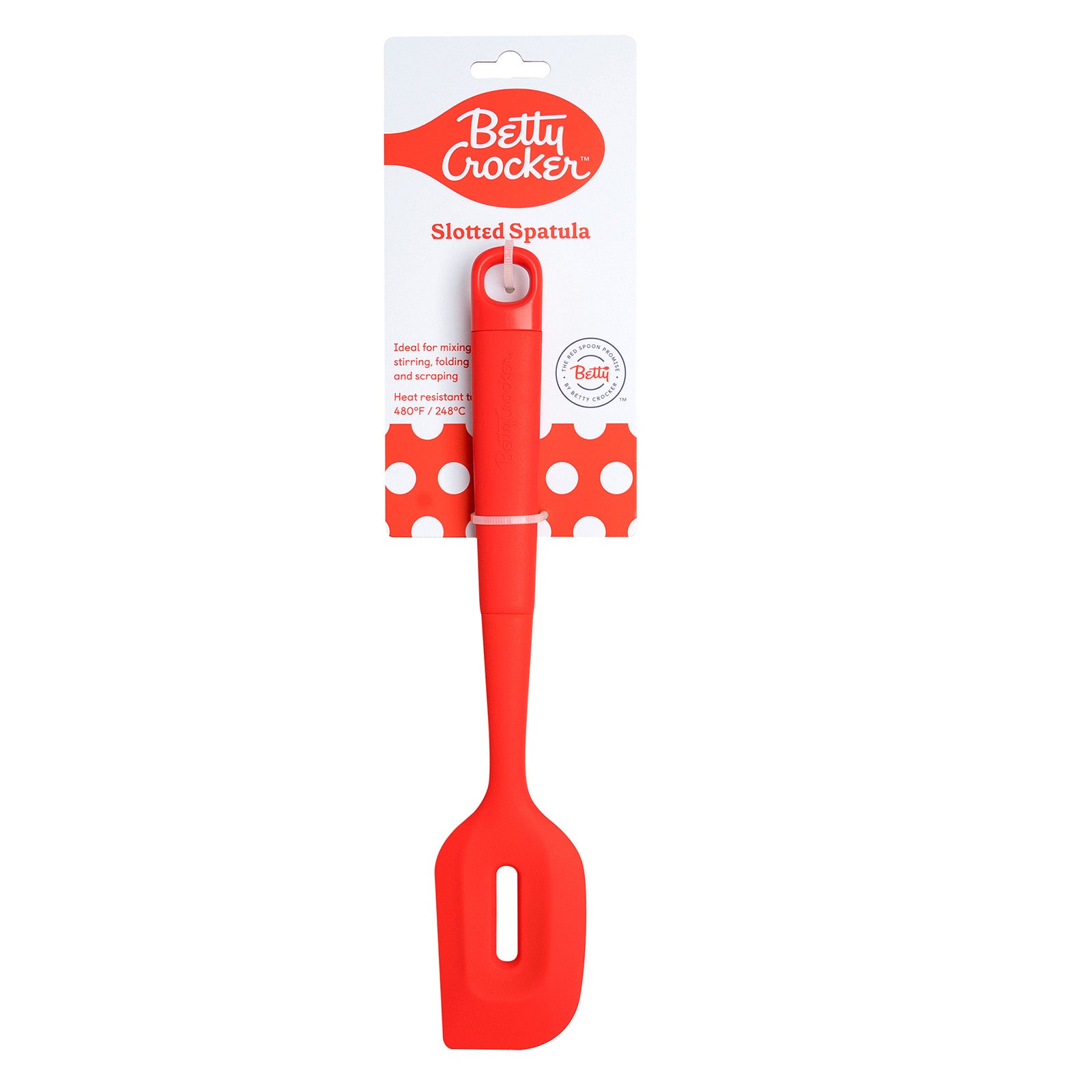 Betty Crocker Silicone 12 Inch Slotted Spatula, Red Discount