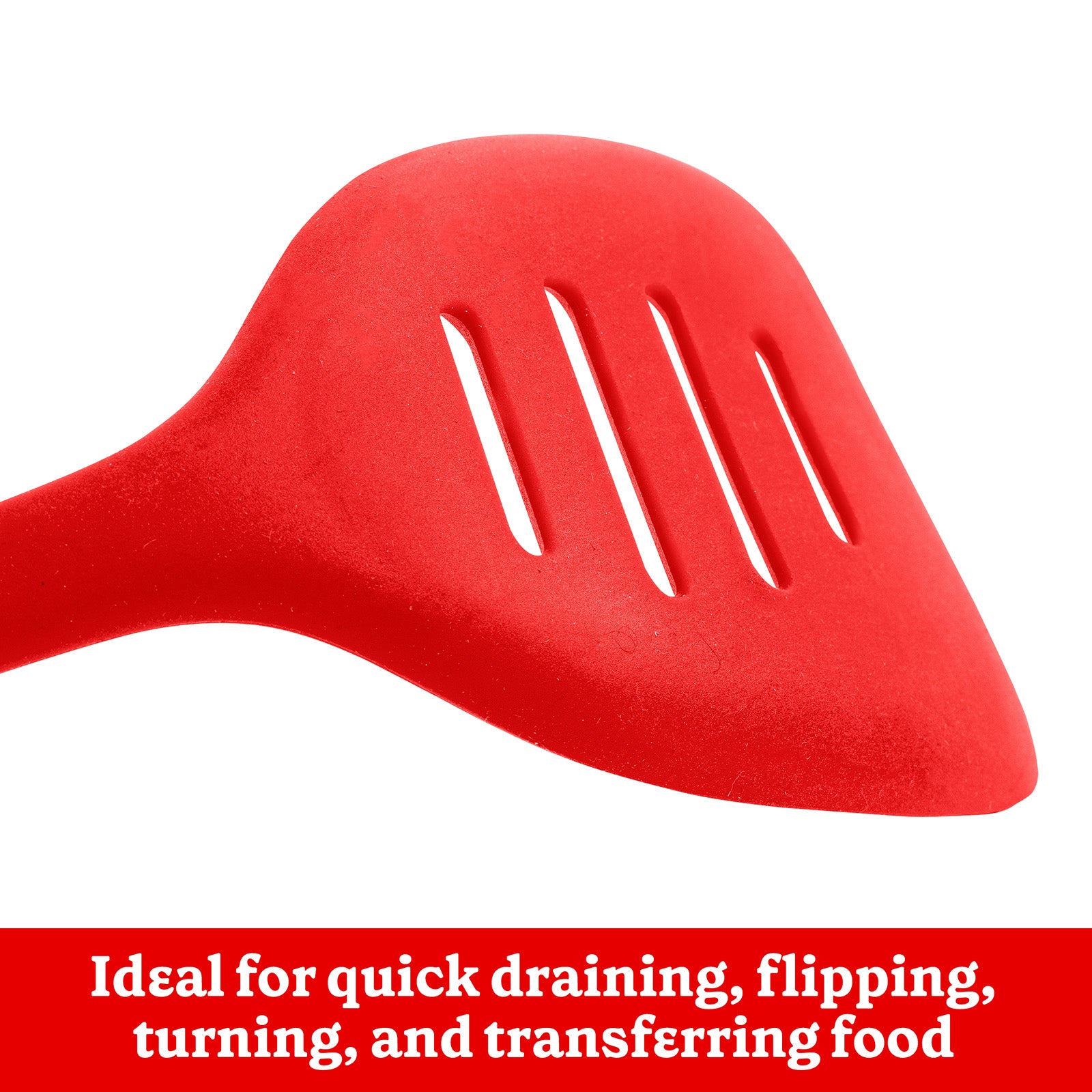 Betty Crocker Silicone 14 Inch Slotted Turner, Red Online Sale