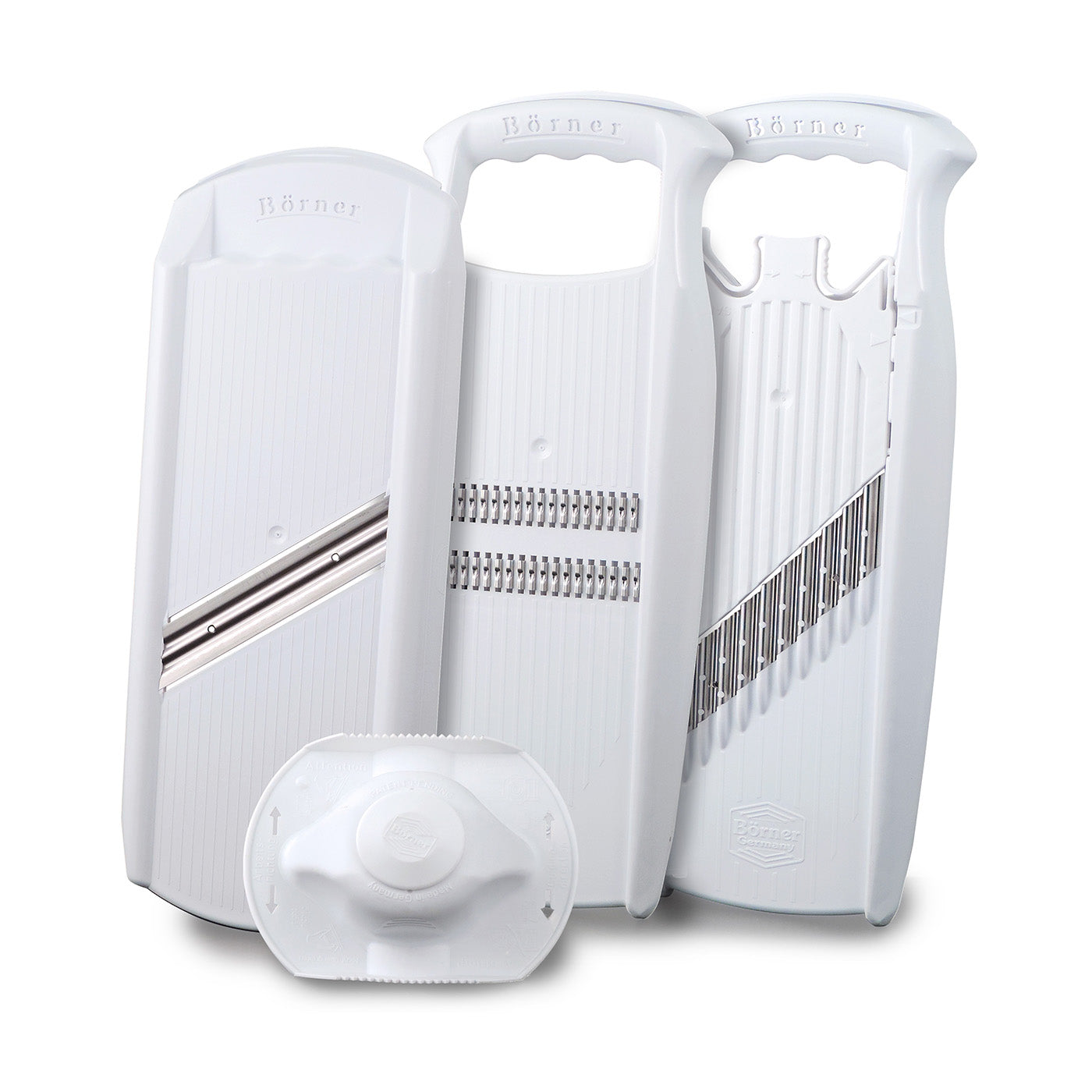 Borner Disc Slicer, Waffle Wave Slicer, Julienne, and Safety Holder 4 pc. Set Hot on Sale