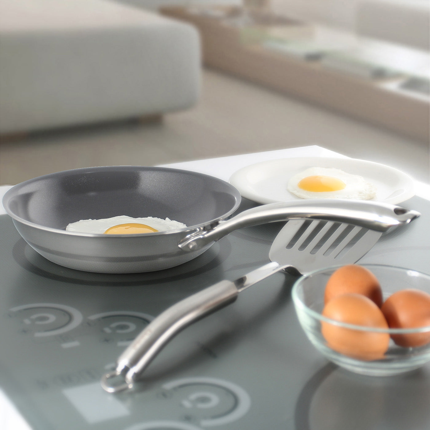 Chantal 3.Clad 8-Inch Fry Pan w/ Fusion Ti Nonstick Ceramic Coating Hot on Sale
