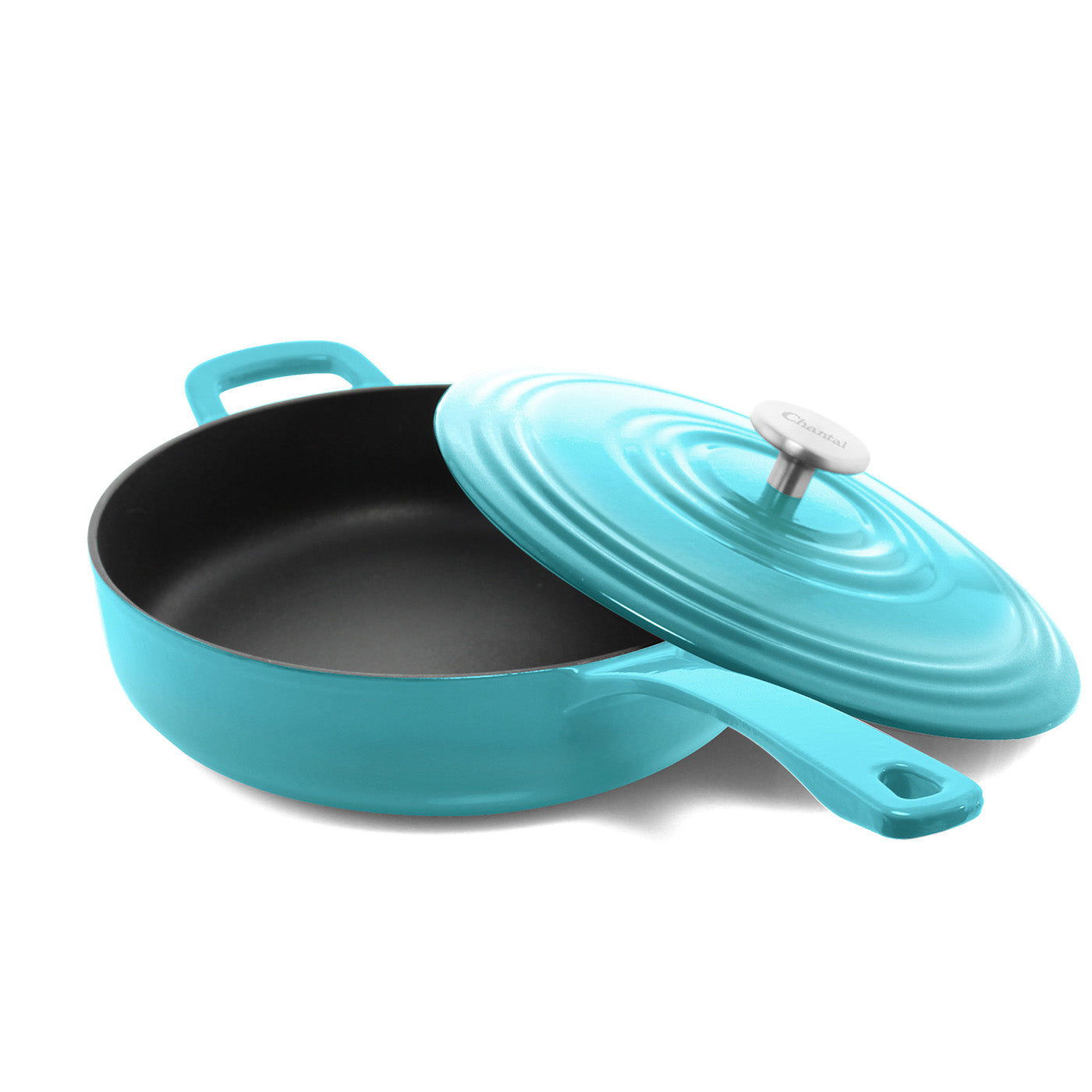 Chantal 5 qt. Round Cast-Iron Saute Skillet w/ Lid on Sale