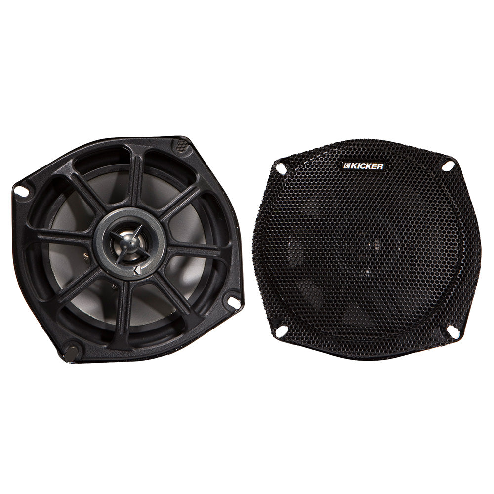 KICKER PS5250 5.25″ Weather-Resistant Coaxial Speakers f/Motorcycles/ATVs – 2-Ohm, Black [10PS5250] Supply