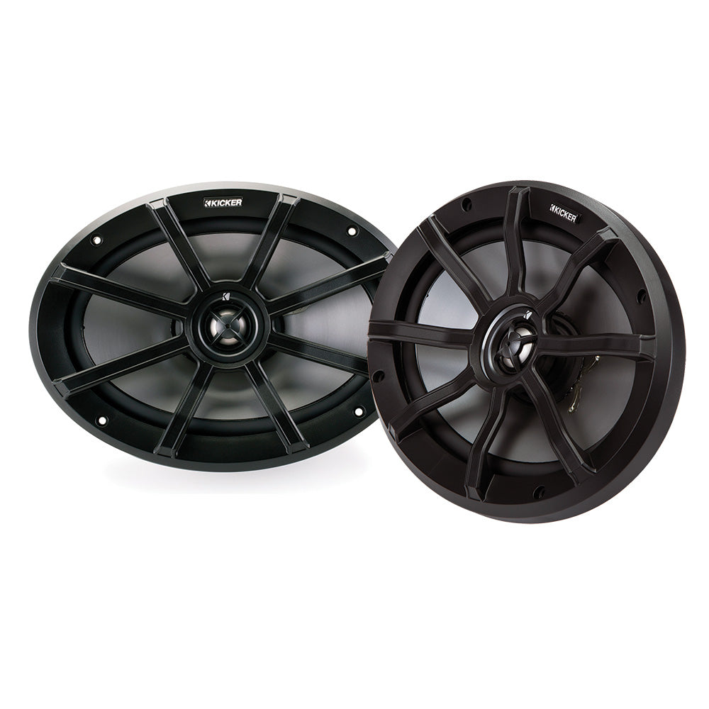 KICKER PS69 6×9″ Powersports Weather-Proof Coaxial Speakers – 4-Ohm, Black [40PS694] on Sale