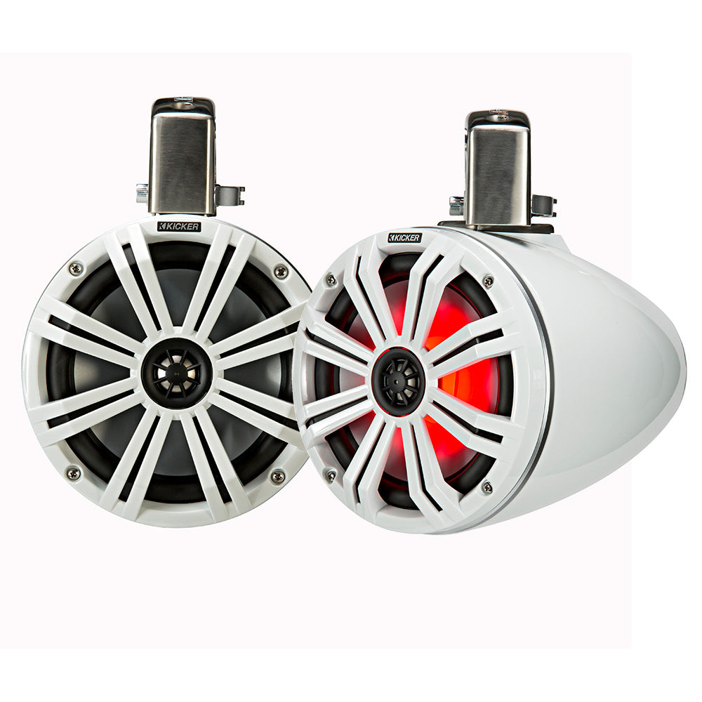 KICKER KMTC8 8″ LED Coaxial Tower System – White w/White Grille [45KMTC8W] Supply