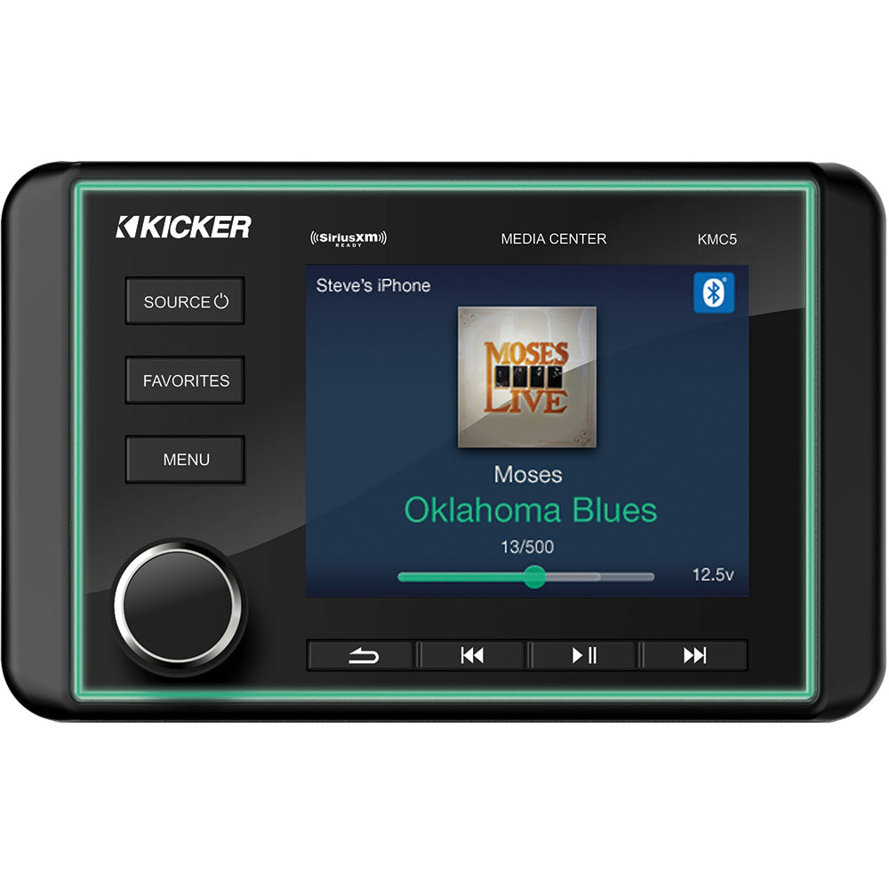 KICKER KMC5 Weather-Resistant Gauge-Style Media Center w/Bluetooth [46KMC5] Fashion