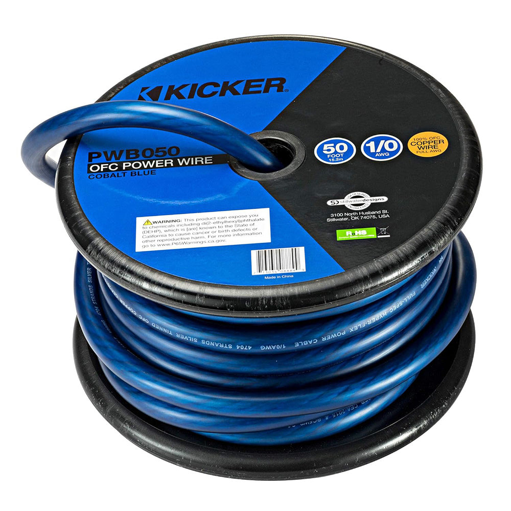 KICKER PWB050 50′ 1/0AWG Power Wire – Blue [46PWB050] Online