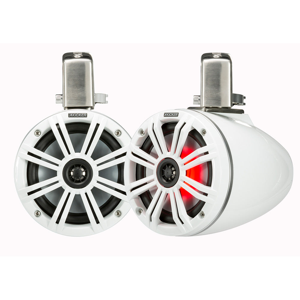 KICKER KMTC65 6.5″ LED Coaxial Tower System – White w/White Grille [45KMTC65W] Online now