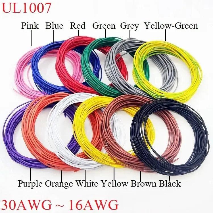 UL1007- 5M/10M Electronic Wire Copper Cable| 30-18AWG, Multicolor Optional Discount