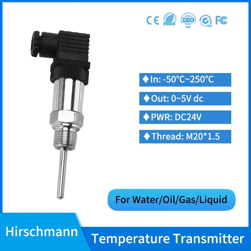 Water Oil Fuel Gas Pipeline PT100 Temperature Sensors 0-5V Output PT100 RTD Temperature Transmitter Online now