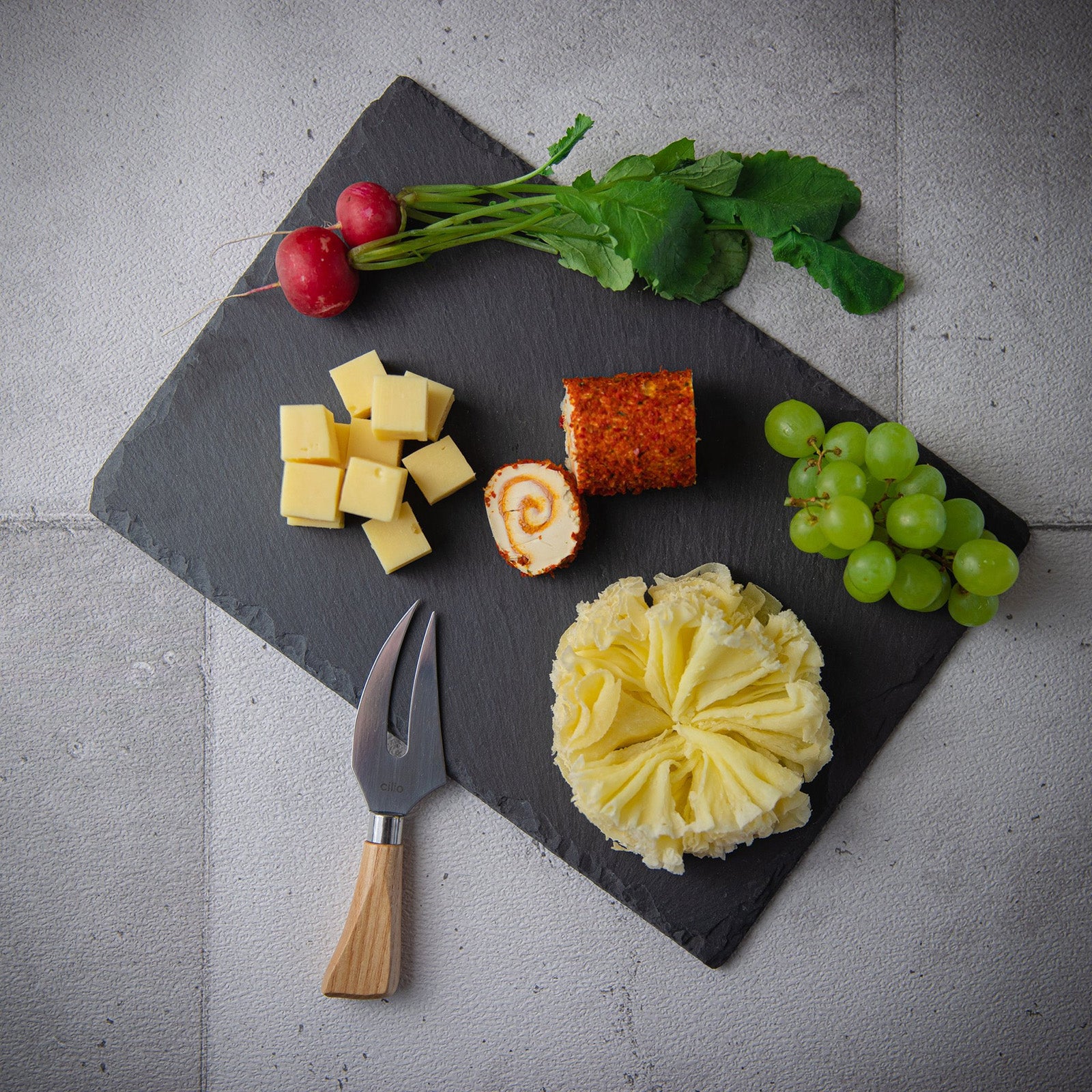 Cilio Slate Serving Board for Cheese and Appetizers, Rectangular, 11.8-Inch  x 7.9-Inch Online now