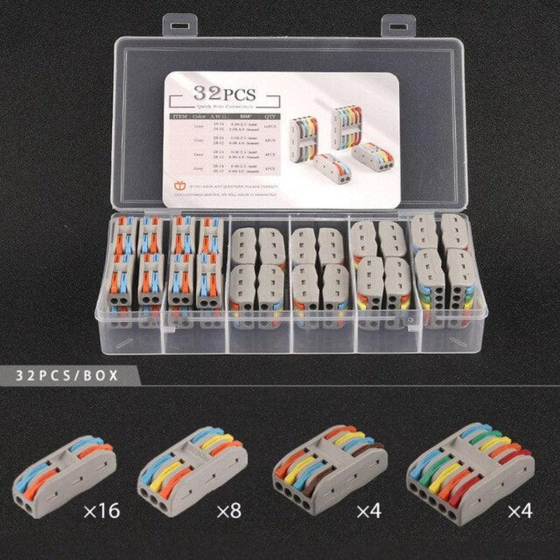 Wire Connectors Boxed Quick Push-In Conductor Terminal Block 222 SPL- 2/3/4/5 Pin universal Cable Splitter Electrical Connector Supply