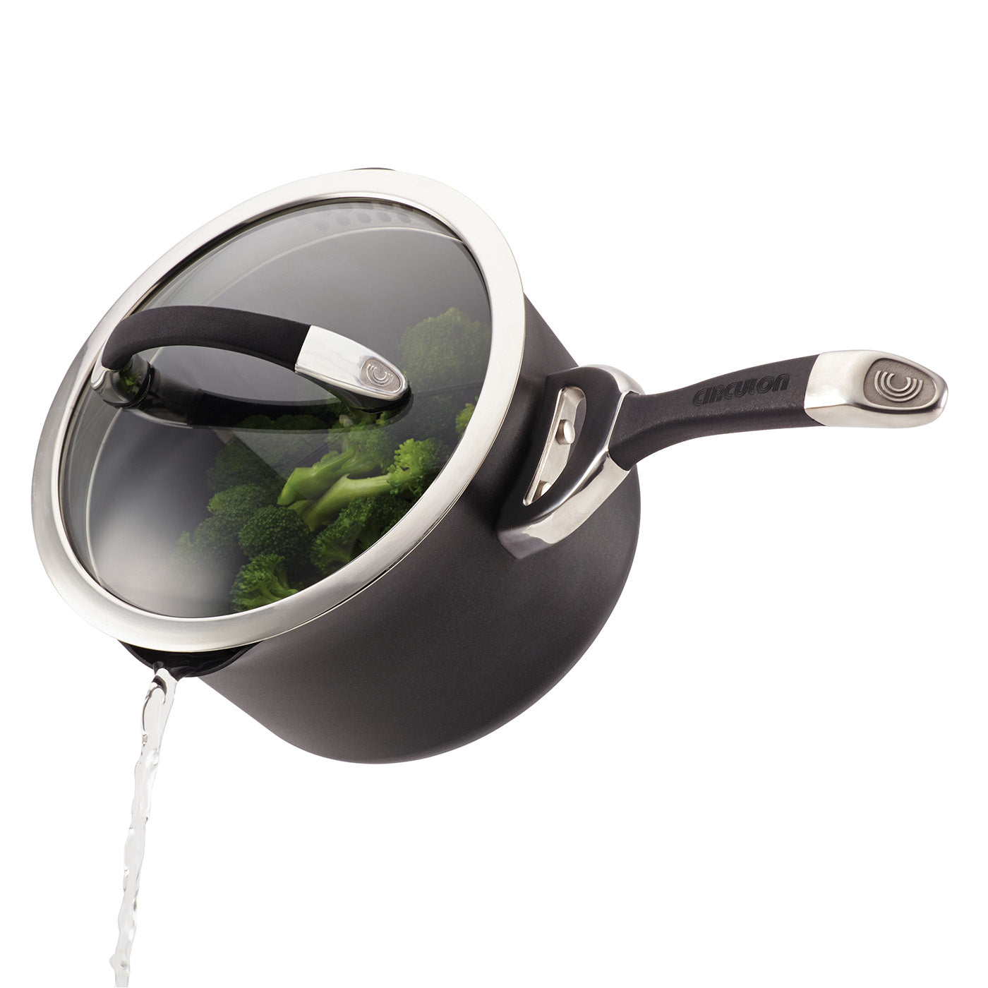 Circulon Symmetry 3.5 qt. Covered Straining Saucepan Hot on Sale