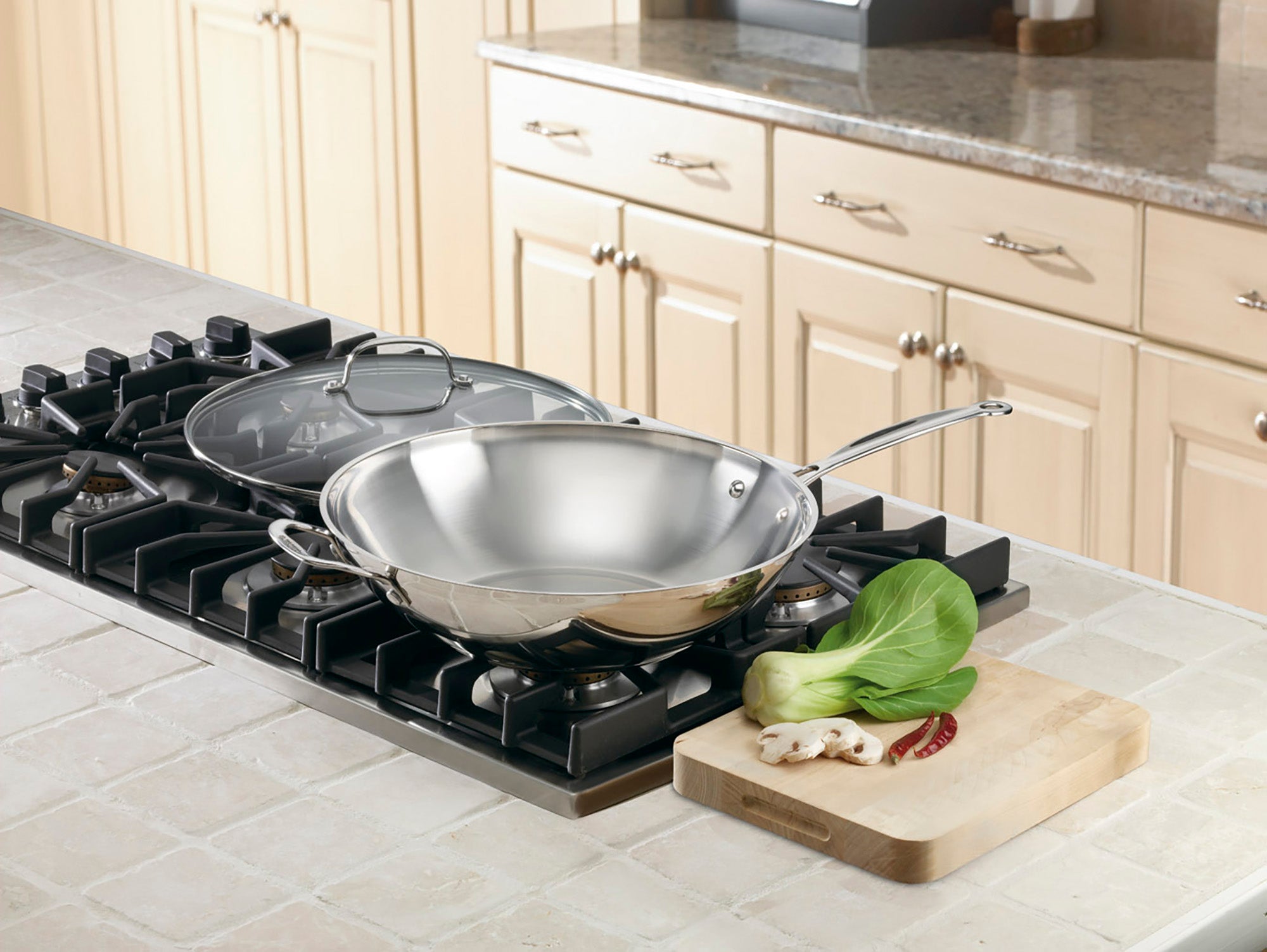 Cuisinart Chef’s Classic Stainless 14″ Stir-Fry w/Helper Handle & Glass Cover Discount