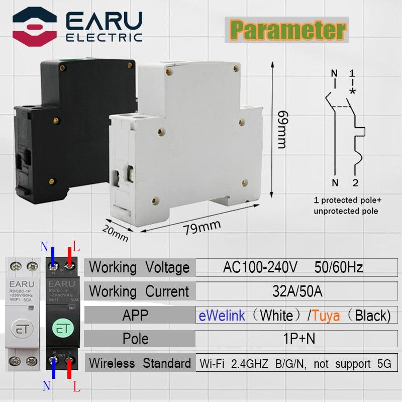WIFI Circuit Breaker Smart Time Timer Relay Switch Voice Remote Control by Tuya eWeLink APP Smart House Amazon Alexa Google Home Hot on Sale