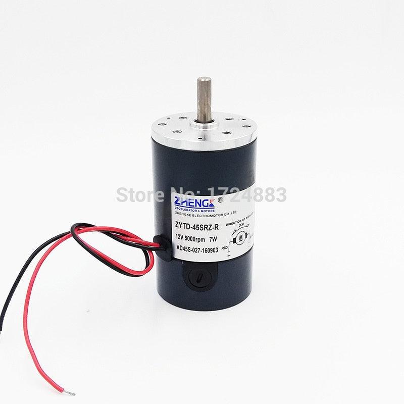 ZHENGKE ZYTD-45SRZ-R 45mm 12V/24V DC motor Round shaft 2000RPM3000RPM4000RPM5000RPM 7W/8W Sale