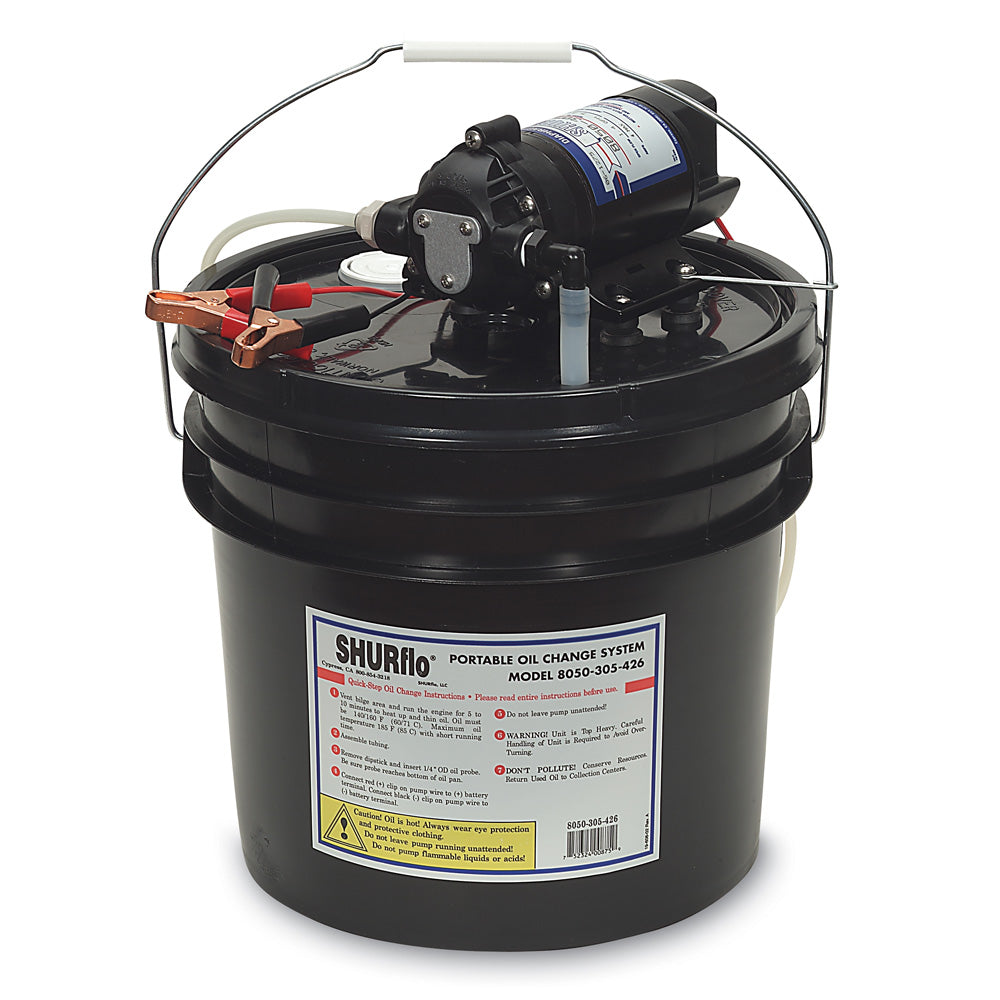 Shurflo by Pentair Oil Change Pump w/3.5 Gallon Bucket – 12 VDC, 1.5 GPM [8050-305-426] on Sale