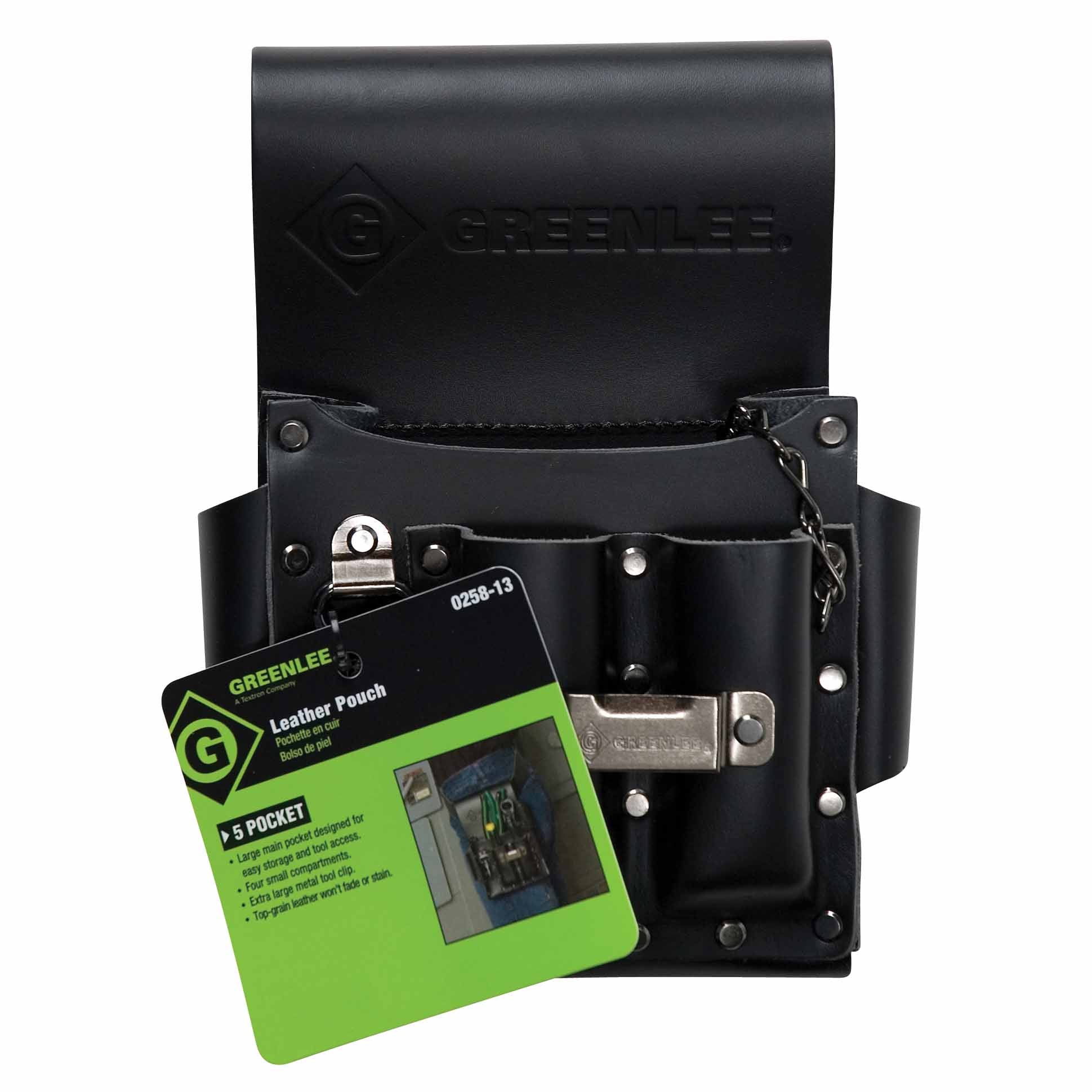 Greenlee 0258-13 5 Pocket Leather Pouch Hot on Sale