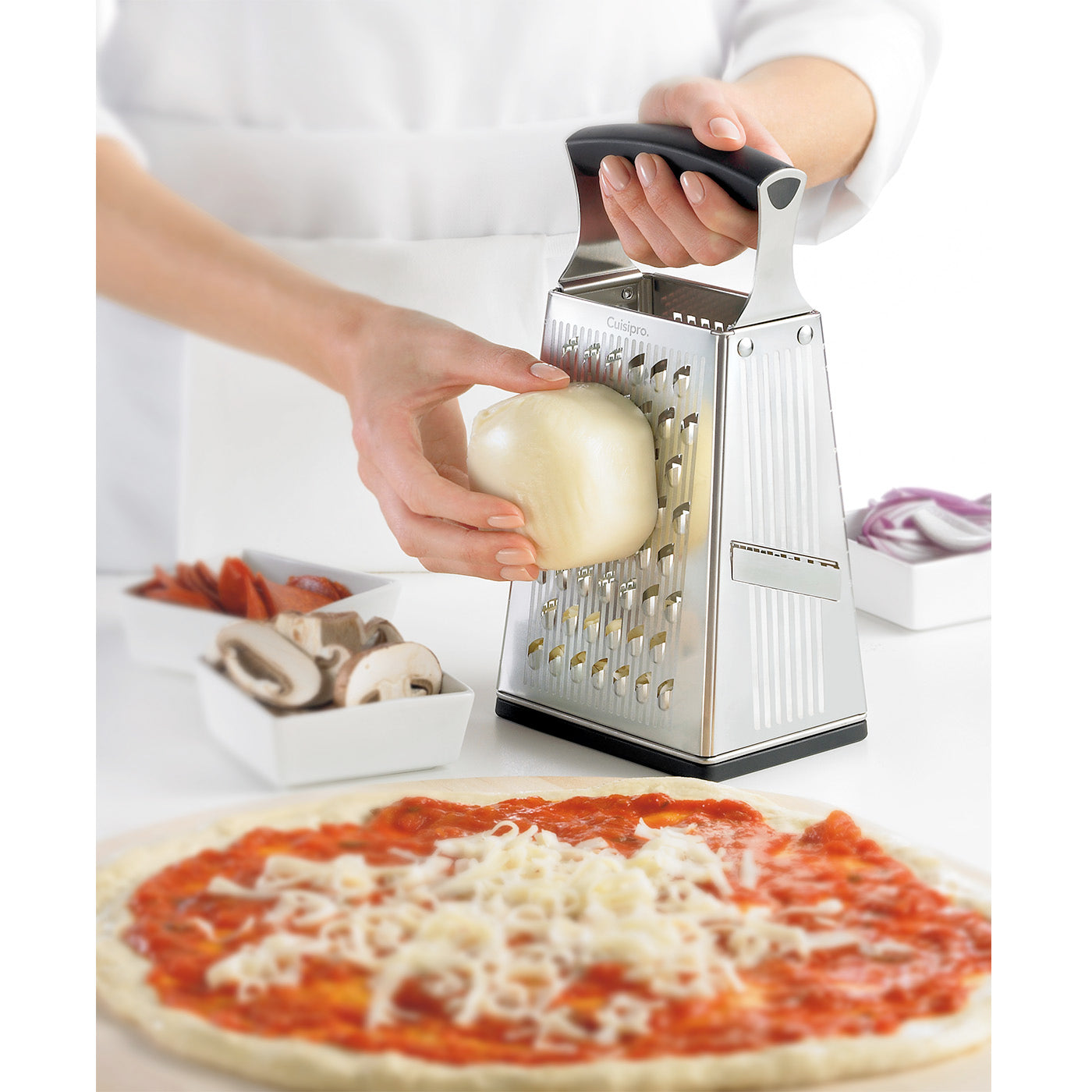 Cuisipro 4 Sided Box Grater – Grate Cheese, Vegetables, and Citrus Fruits with Ease Fashion