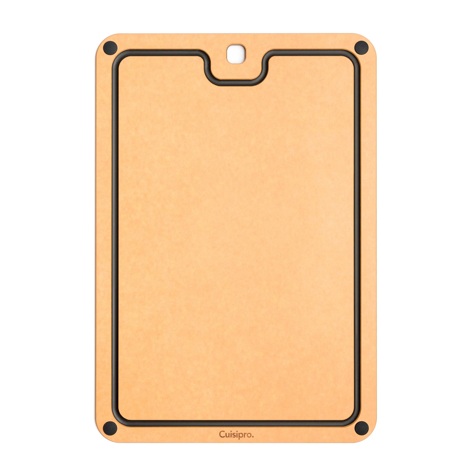 Cuisipro Fibre Wood Cutting Board with Silicone Feet, 16 x 11 Inch, Natural/Slate on Sale
