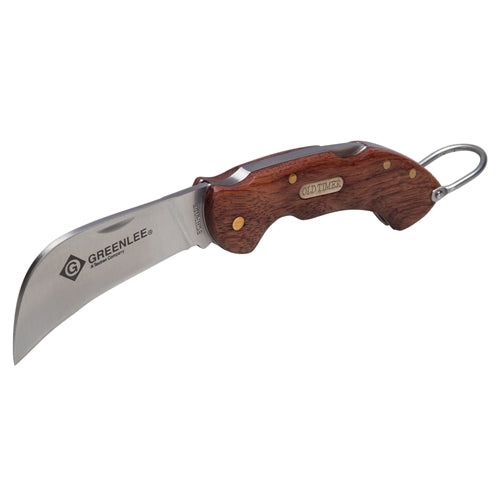 Greenlee 0652-28 Wood Handle SS Hawkbill Pocket Knife on Sale