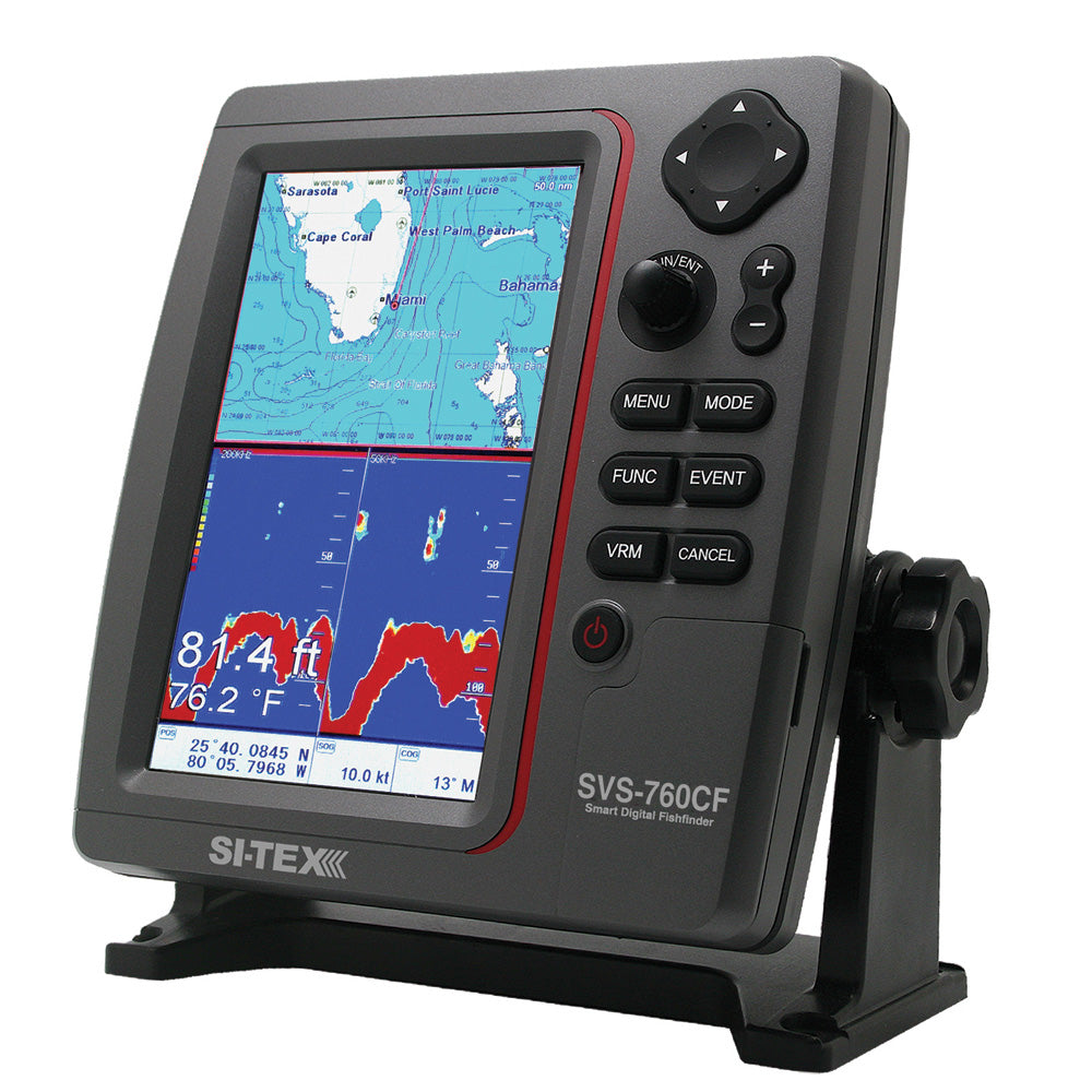 SI-TEX GPS Dual Frequency 600W Sonar System – 7 Color LCD w/Internal  External GPS Antenna  C-MAP 4D Card [SVS-760CF+] Online Sale