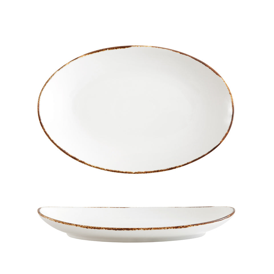 D&V Salt Coupe Platter, 12-Inch x 8.5-Inch, Set of 4, White Fashion