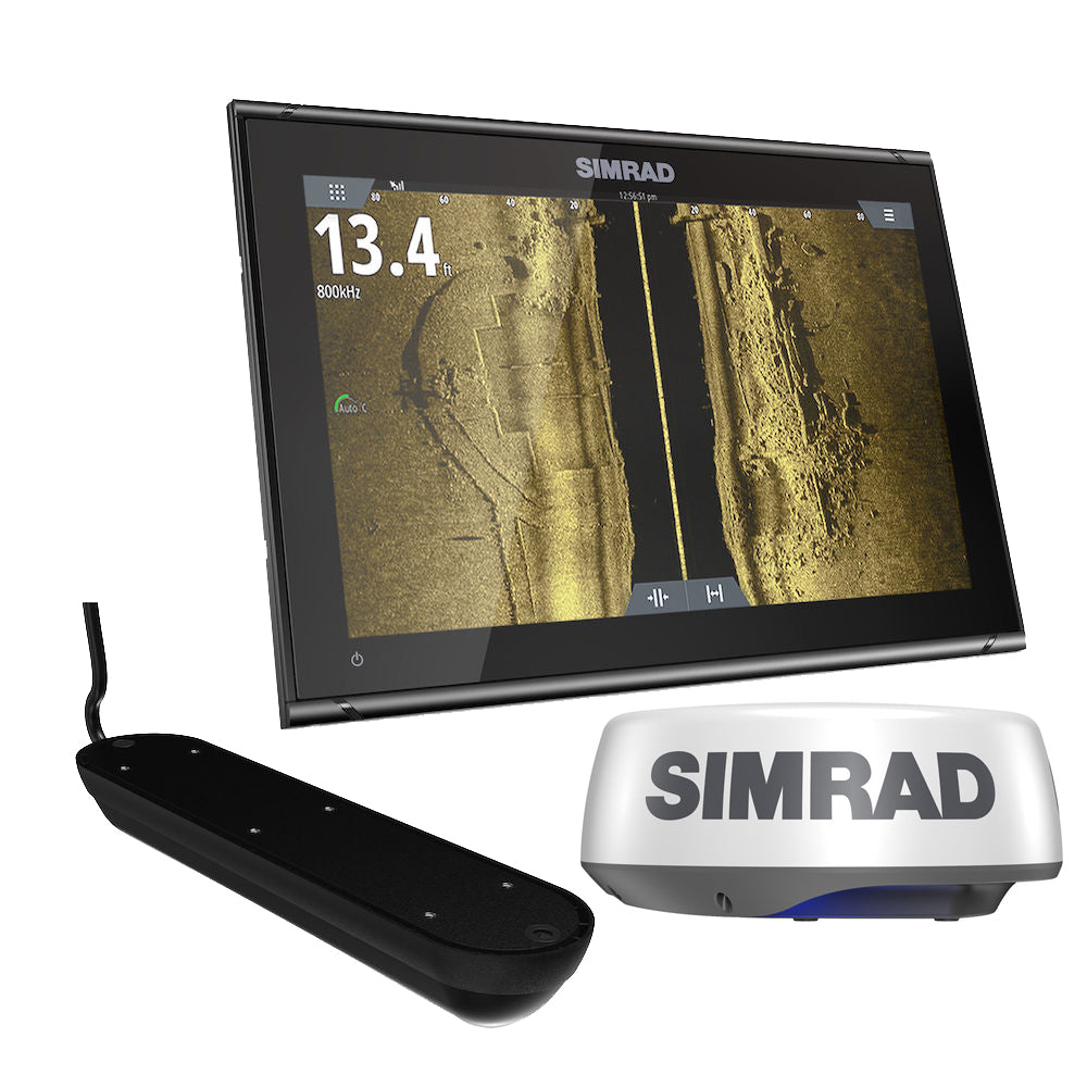 Simrad GO9 XSE Chartplotter Radar Bundle HALO20+  Active Imaging 3-in-1 Transom Mount Transducer  C-MAP Discover Chart [000-15617-002] Hot on Sale