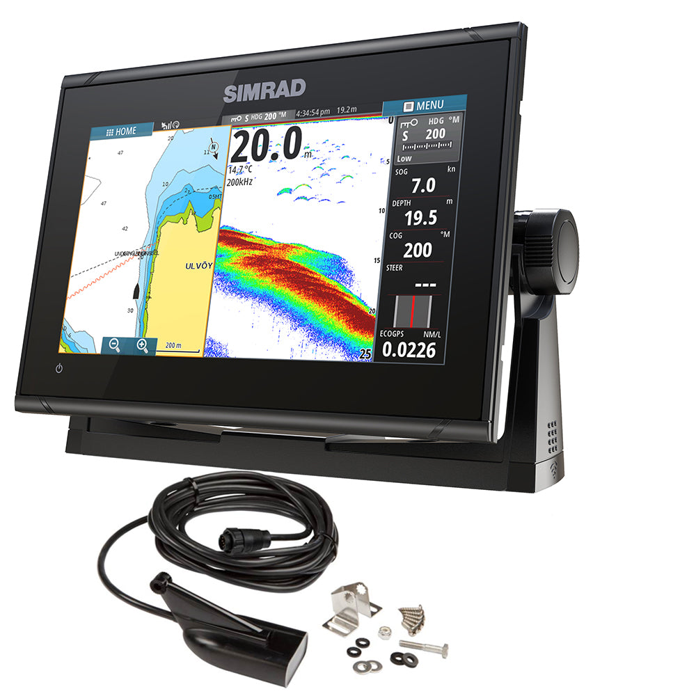 Simrad GO9 XSE Chartplotter/Fishfinder w/MED/HI Downscan Transom Mount Transducer  C-MAP Discover Chart [000-13211-002] Hot on Sale