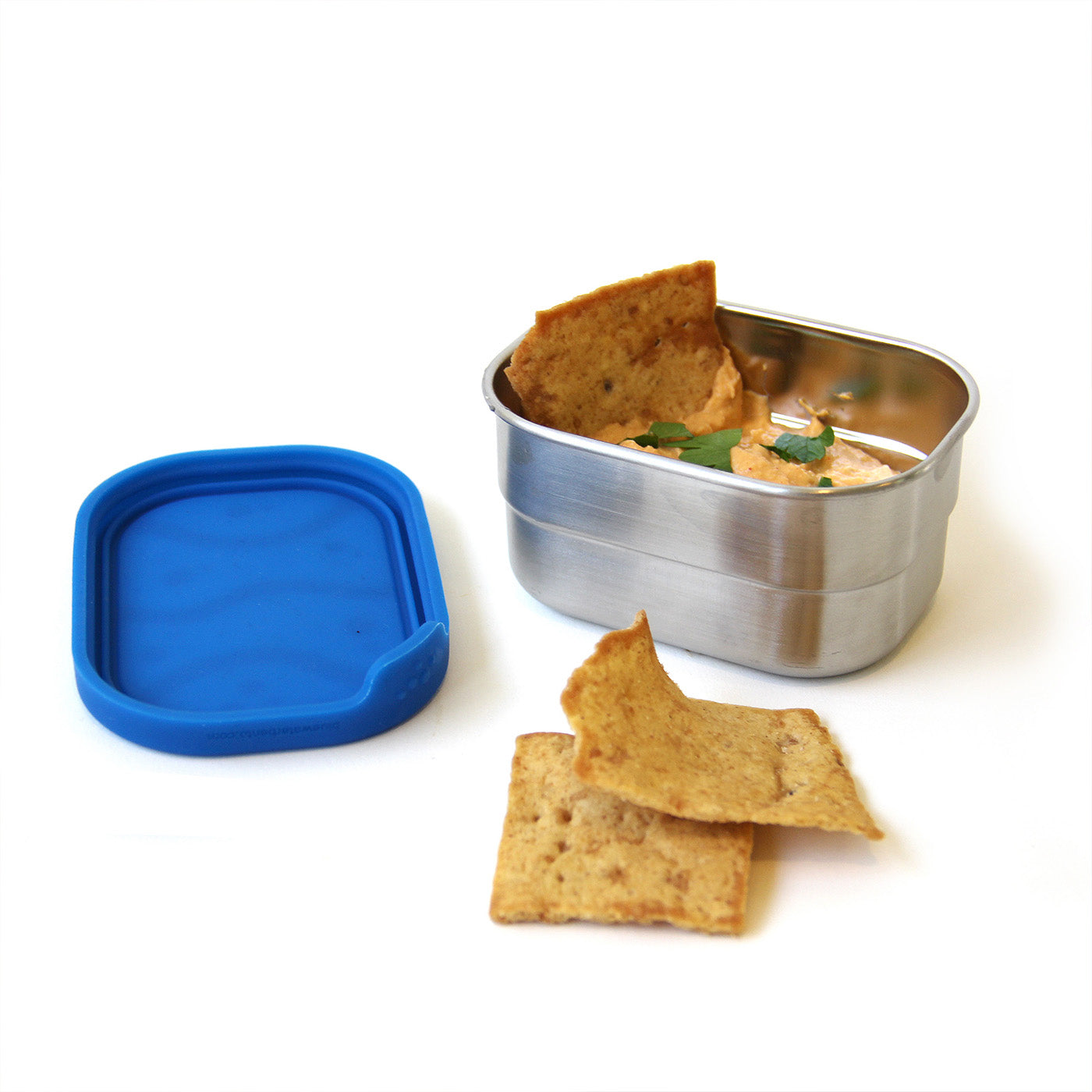 ECOlunchbox Blue Water Bento Splash Pod Food Storage Snack Container, Stainless Fashion