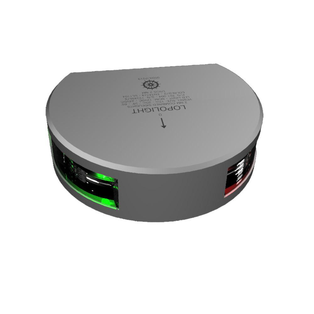 Lopolght Series 201-004 – Starboard  Port Sidelight – 2NM – Vertical Mount – Green/Red – Silver Housing [201-004] Online Hot Sale