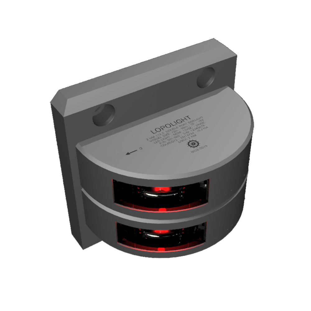 Lopolight Series 301-002 – Double Stacked Port Sidelight – 2NM – Vertical Mount – Red – Silver Housing [301-002ST] Hot on Sale