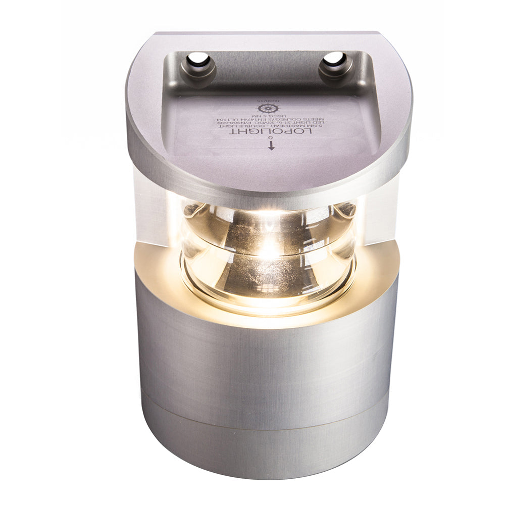 Lopolight Series 300-039 – Double Stacked Masthead Light – 5NM – Vertical Mount – White – Silver Housing [300-039] Fashion