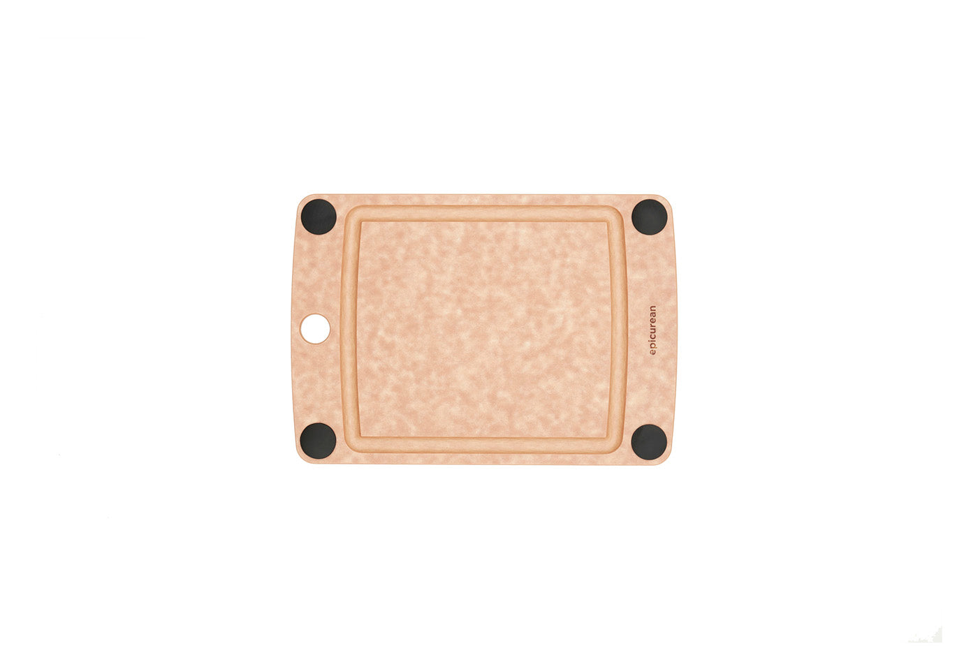 Epicurean All-In-One Cutting  Board, 10″ x 7″, Natural/Black Feet Supply