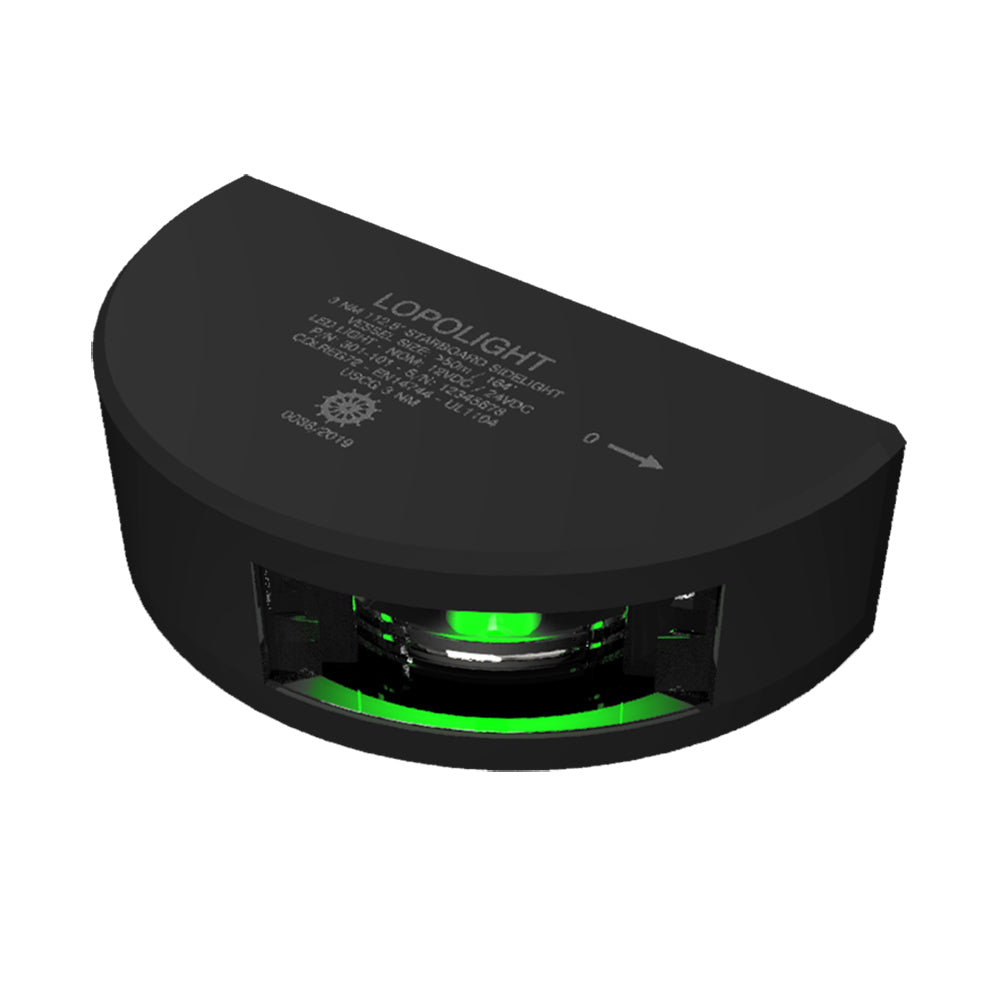 Lopolight Series 301-101 – Starboard Sideight – 3NM – Vertical Mount – Green – Black Housing [301-101-B] Sale