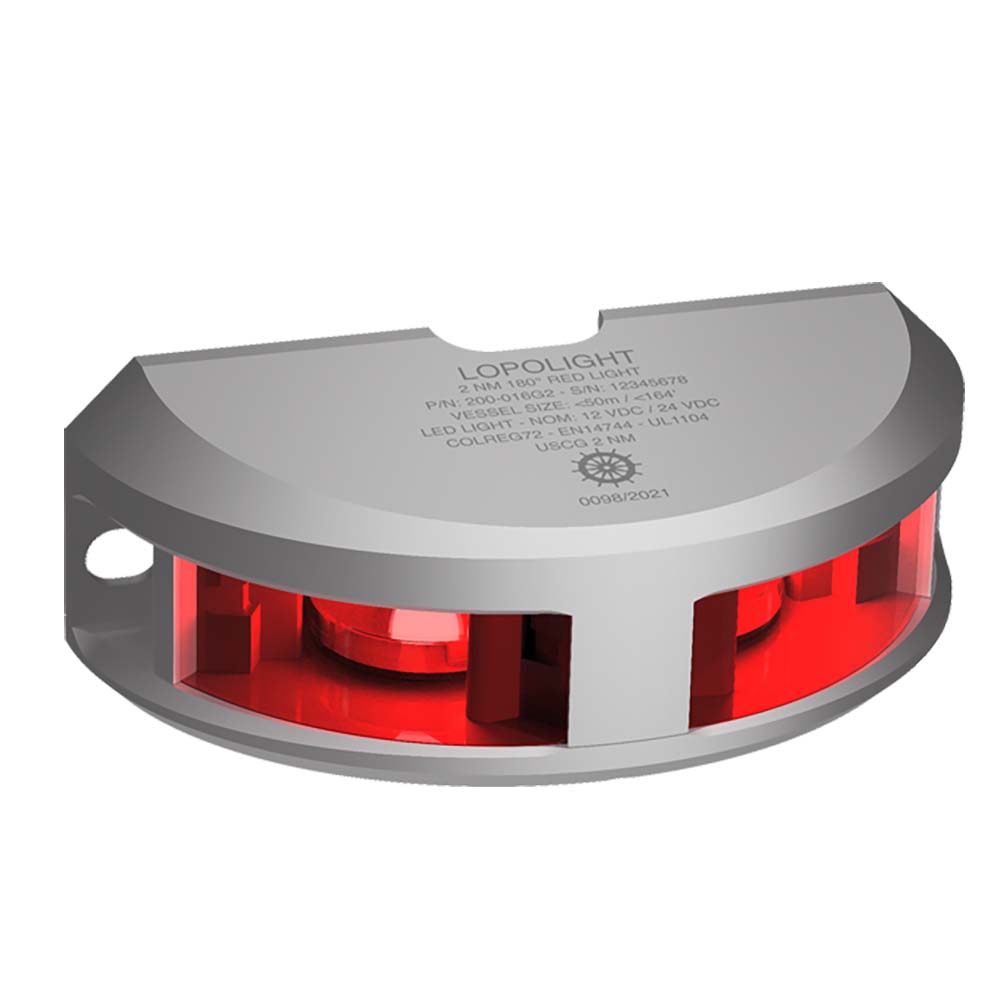 Lopolight Series 200-016 – Navigation Light – 2NM – Vertical Mount – Red – Silver Housing [200-016G2] Online now