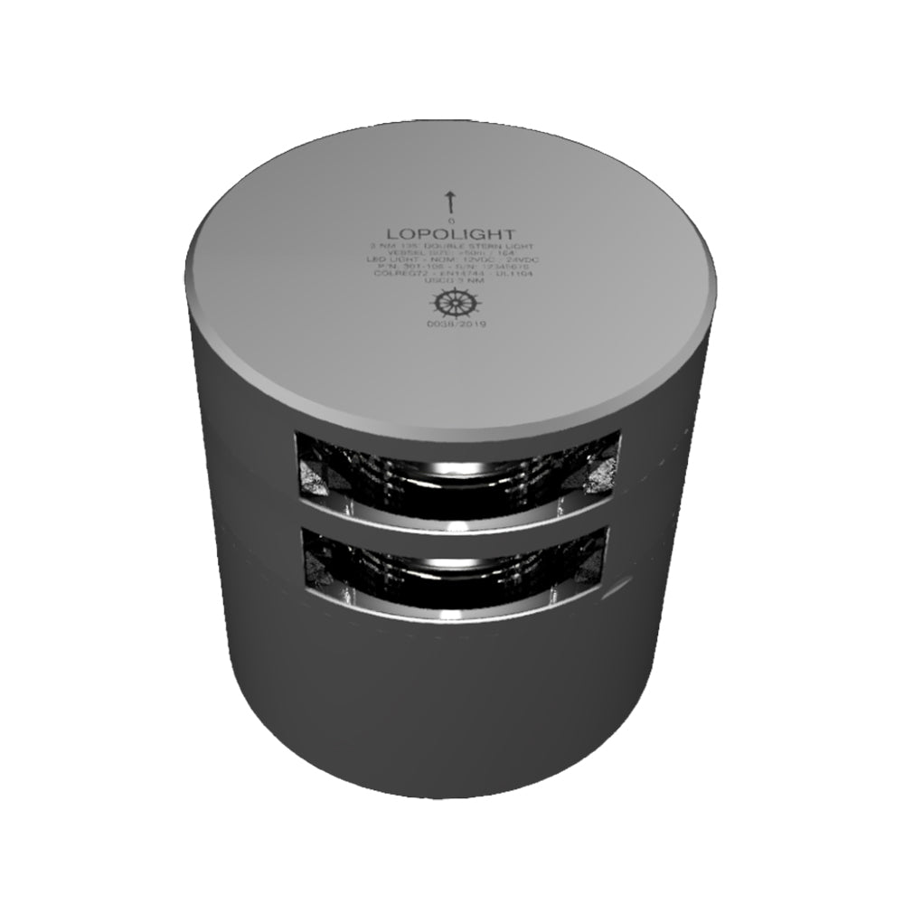 Lopolight Series 301-106 – Double Stacked Stern Light – 3NM – Horizontal Mount – White – Silver Housing [301-105ST] Discount