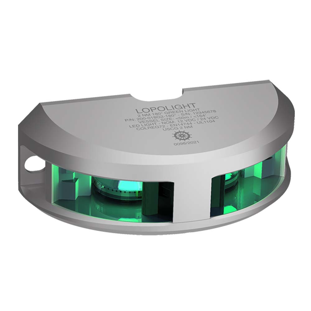 Lopolight Series 200-018 – Navigation Light – 2NM – Vertical Mount – Green – Silver Housing [200-018G2] Hot on Sale